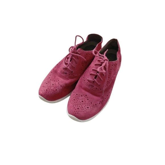 Cole Haan Women oxford  Zerogrand Wingtip Size 6B pink/grape color Suede Shoe - Picture 3 of 7